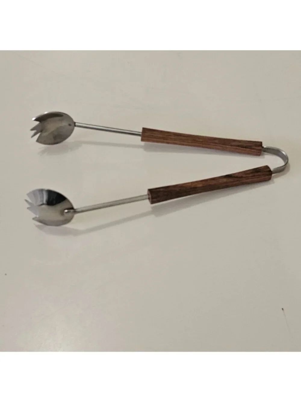 Teak Wood Stainless Steel Ice Tongs 8